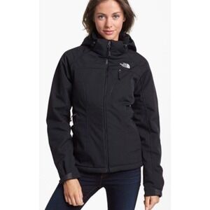 The North Face Apex Bionic Hooded Softshell Jacket Black Womens Small Windproof